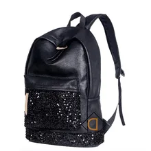 New 2017 Fashion Women Backpacks Big Crown Embroidered Sequins Bagpack Wholesale Leather PU Backpack School Bags For Teenagers