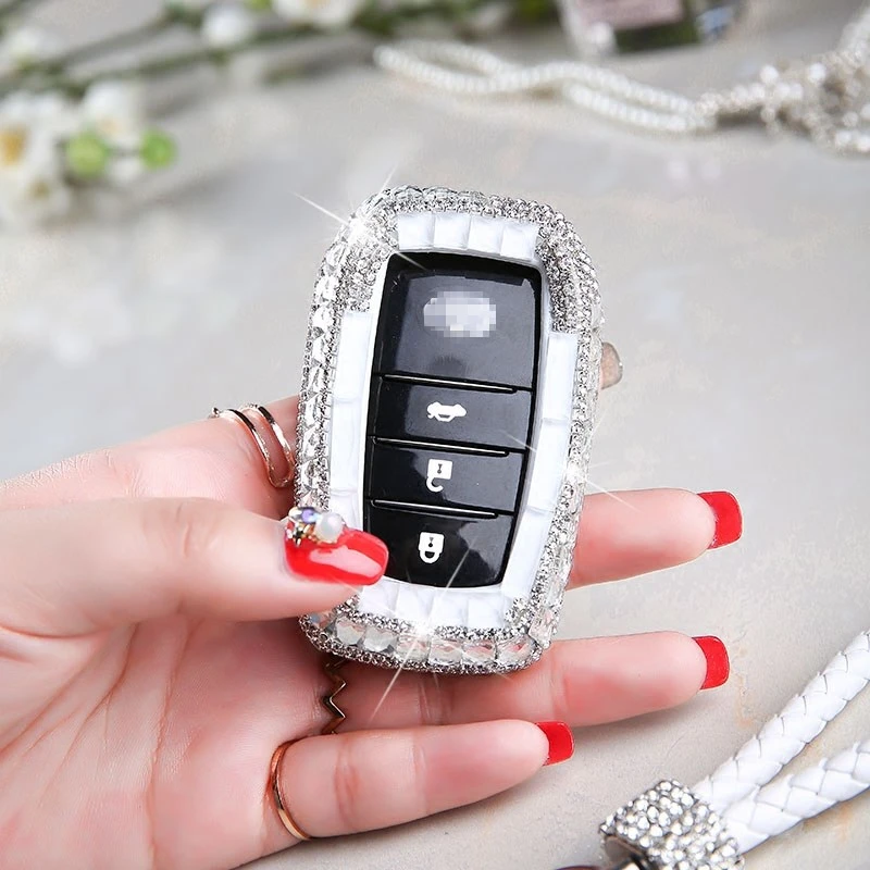 Роскошный блестящий чехол для автомобильных ключей с бриллиантами держатель Toyota