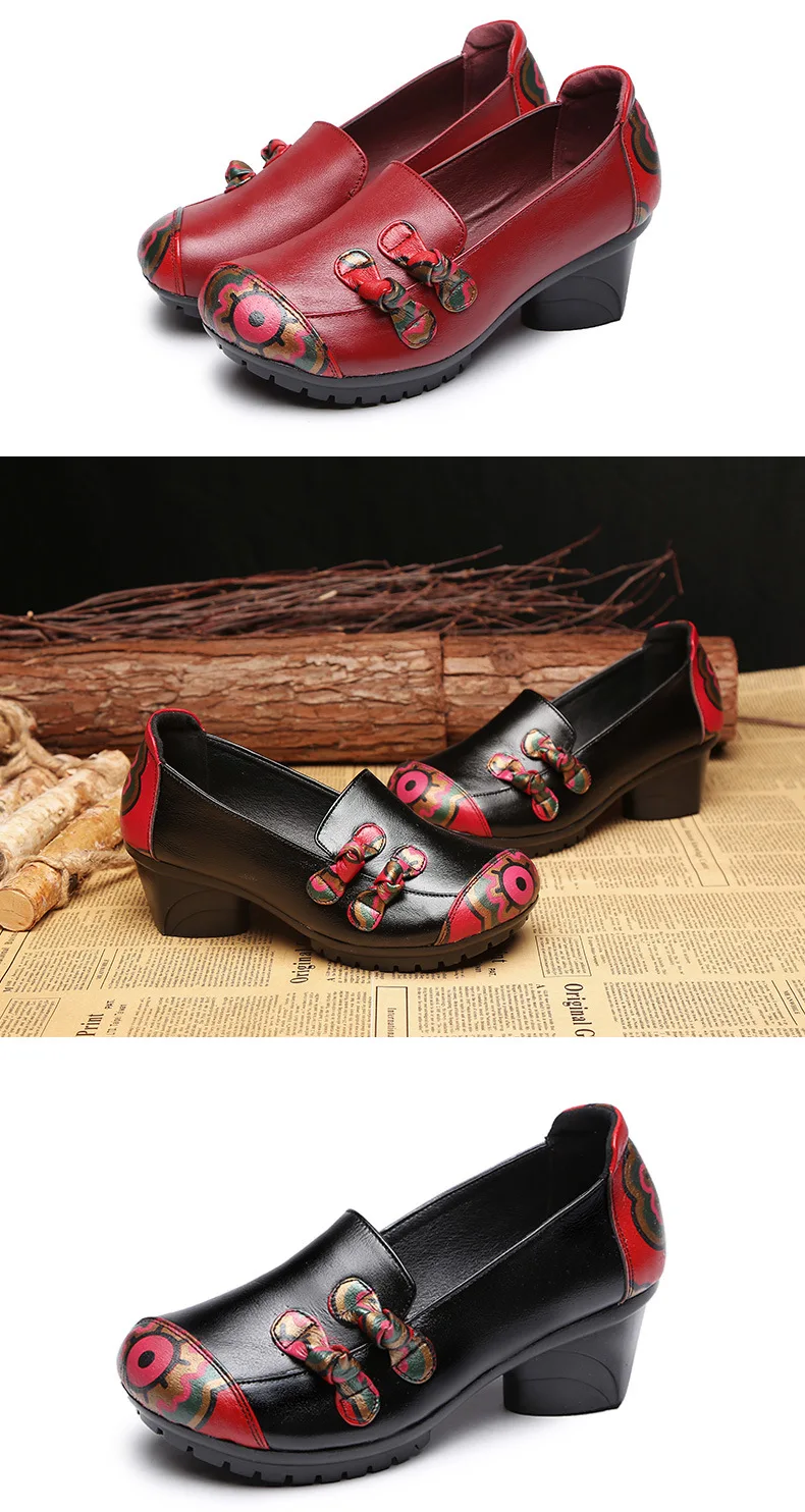Весна-осень, новые модные Нескользящие женские кожаные туфли на высоком каблуке для работы, удобные свадебные туфли для мам, C0528