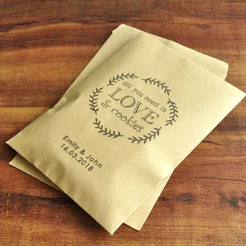 

Wedding Favor Bags,Personalized Cookies Bag,Kraft Wedding Favour Paper Bags,Wedding Treat Bag