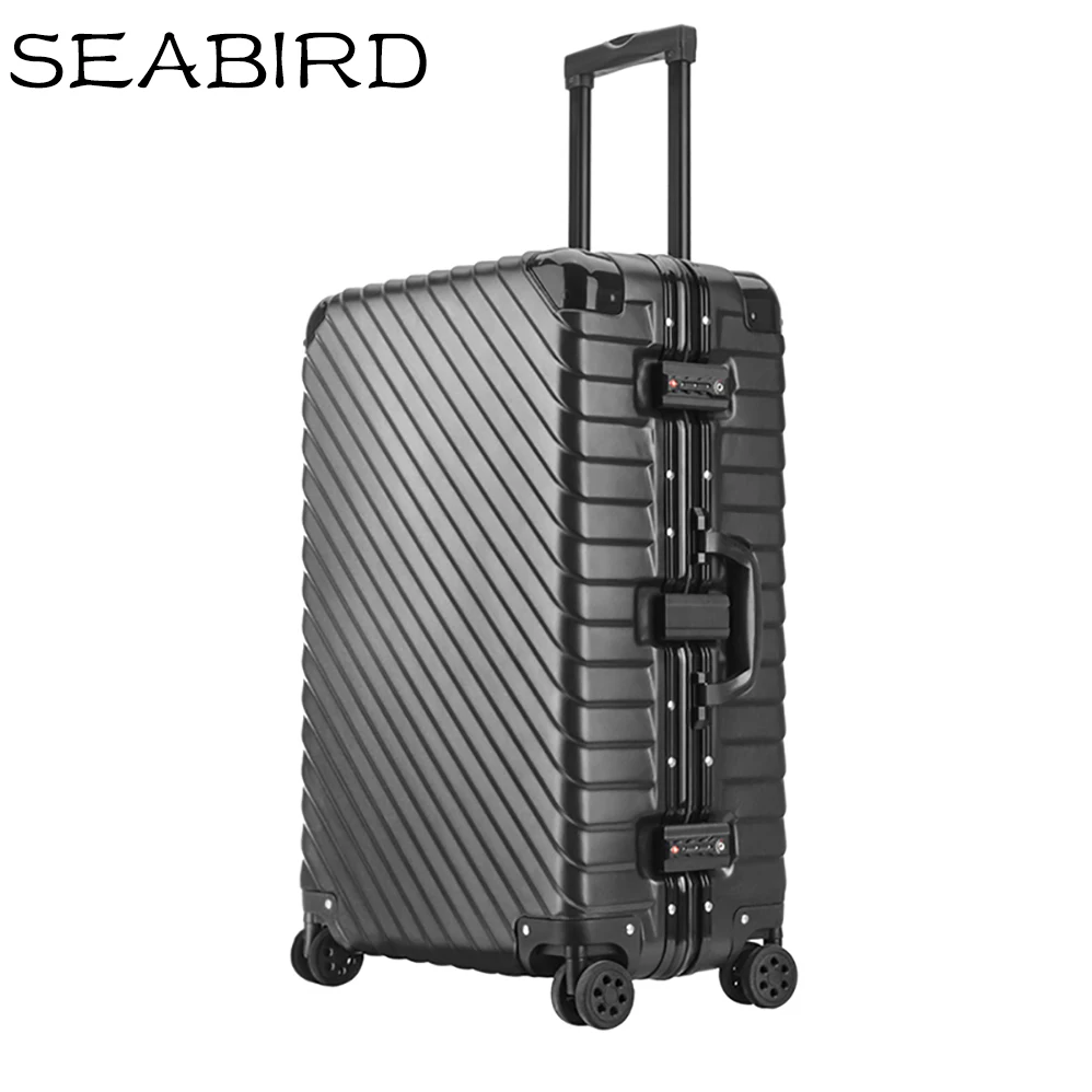 Чемодан на колесиках SEABIRD Дорожный чемодан с алюминиевой рамой ручной 20 22 24 26 29