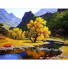 

5D DIY Diamond Painting Cross Stitch Autumn Landscape Crystal Needlework Diamond Embroidery Full Diamond Home Decorative Gift