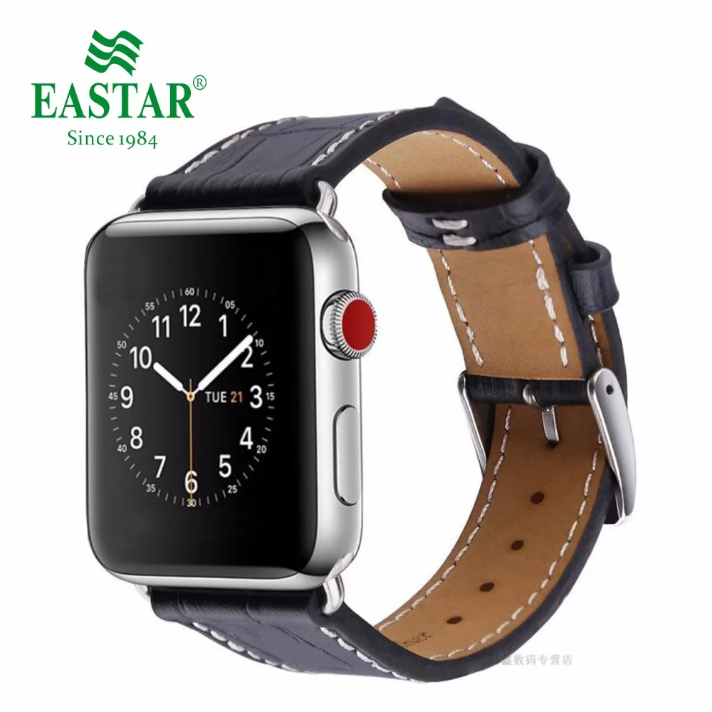 Eastar Лидер продаж кожаный ремешок для наручных часов Apple Watch, версии 5 Группа серии 3/2/1, спортивный кожаный браслет, 42 мм, 38 мм, ремешок для наручных часов iwatch, ремешок