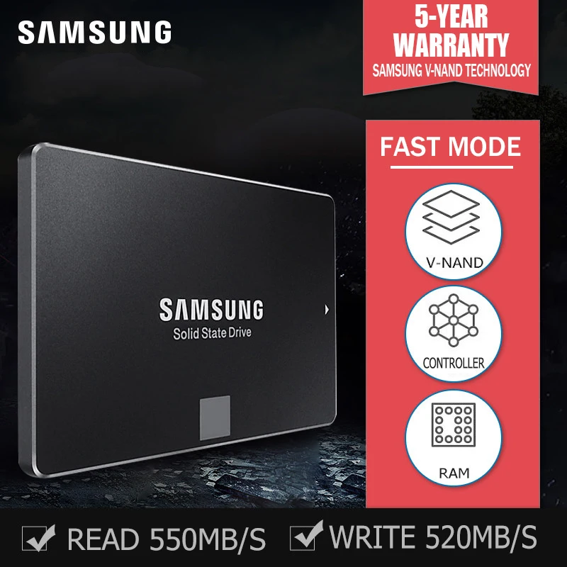 Samsung Внутренний твердотельный накопитель 860 EVO 250GB 500GB 1 ТБ SATA 3 2,5 дюймов HDD жесткий диск HD SATA III SSD для ноутбука компьютера