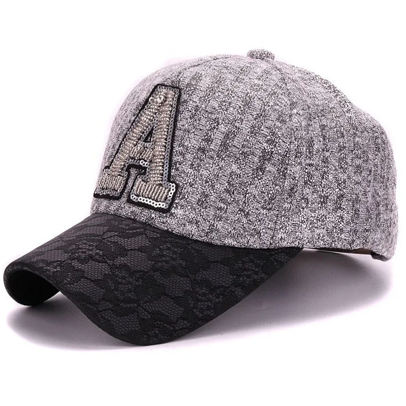 

Elegant shining womens hats decoration 3D A cotton snapback baseball caps women dress vintage casquette lady outdoor sport hats