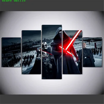 

Star Wars- The Force Awakens 5 Pieces Canvas Painting Print Living Room Home Decor Modern Wall Art Oil Painting Poster