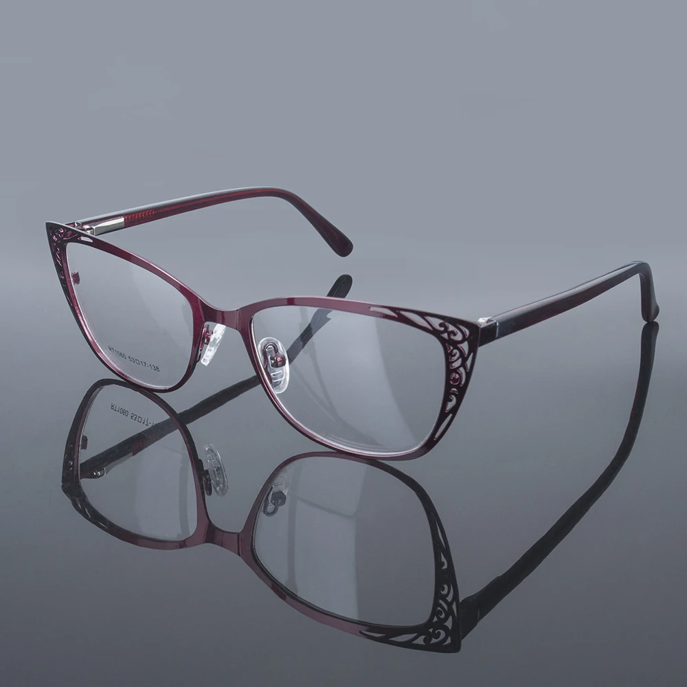 Модный дизайн красивые из нержавеющей стали Кошачий глаз женские оптические очки RT1060
