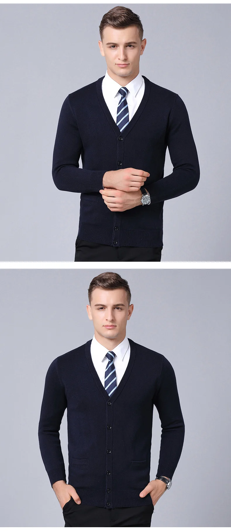 Новые модные брендовые свитера, мужской кардиган с v-образным вырезом, облегающие вязаные Джемперы, толстая Осенняя повседневная мужская одежда в Корейском стиле