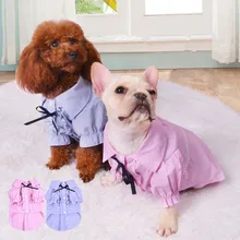 Кота Рубашка с рисунком «Собаки» Летняя Одежда для питомцев, собачий Костюмы пуделя для бишона и шнауцера для Мопсов, французских бульдогов одежда для питомца рубашка пальто