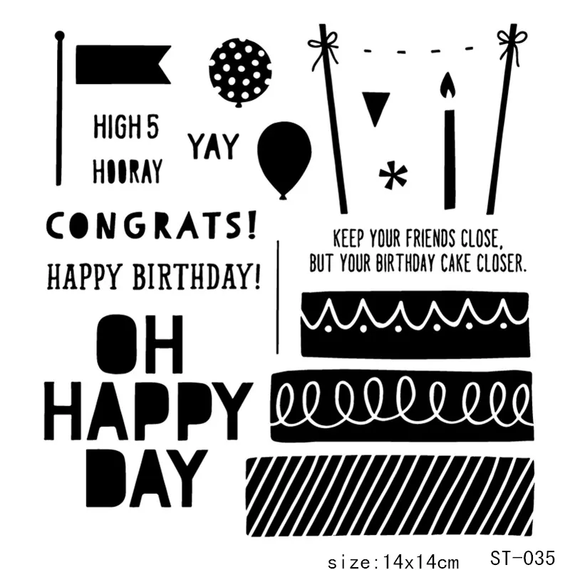 

Birthday Element Transparent Clear Stamps / Silicone Seals for DIY scrapbooking photo album/Card Making
