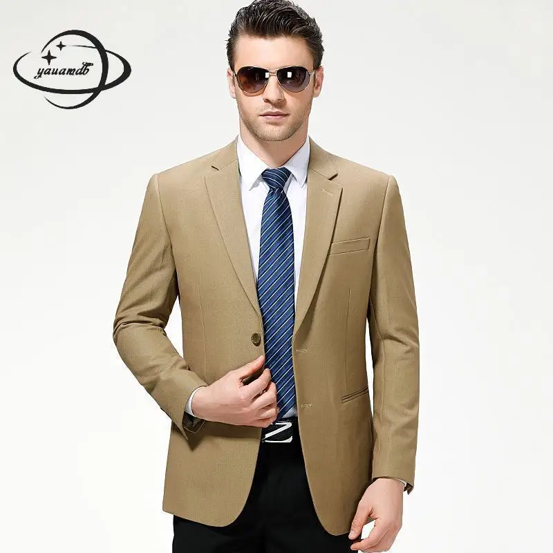 

YAUAMDB men blazers 2018 spring autumn size S-3XL male suit jackets plaid clothing pockets business casual man clothes y295