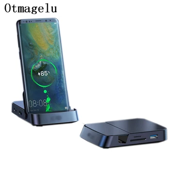 

8-in-1 USB C Hub Charger SDTF HDMI USB Hub Type with Power Adapter for Type-C Phone Base USB 3.0 Front Panel Laptop Accessories