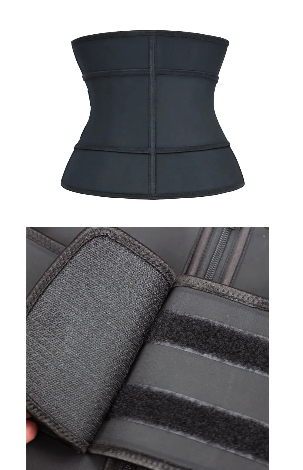 NB1679_01 Atbuty Abdominal Trainer High Double Compression Zipper Steel Boned Latex Waist Trainer Corsets Slimming Body Shaper Waist Cincher (5)