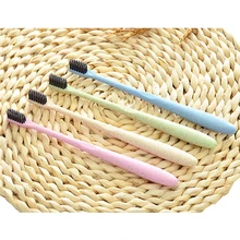 4 цвета Экологически чистая зубная щетка с мягкой щетиной, зубная щетка для взрослых, отбеливание зубов, Глубокая чистка, экологичный уход за полостью рта