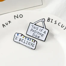 Stranger Things-Pin esmaltado, símbolo positivo, broches, mochilas, bolsos, sombreros, accesorios de cuero, unisex