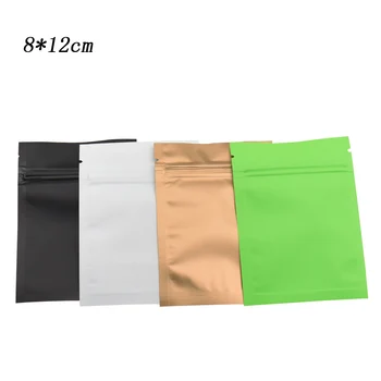 

DHL 2000Pieces 8*12cm Matte Surface Aluminum Foil Zipper Zip Lock Packaging Bags Coffee Beans Tea Bulk Food Storage Packing Bags