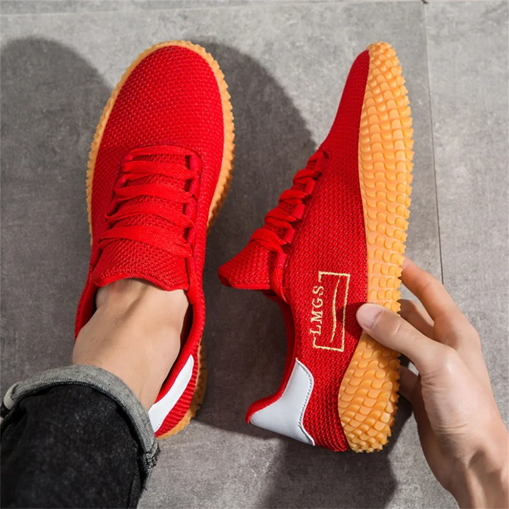 2019 Summer men's breathable mesh sneakers wild trend casual shoes round head straps running shoes non-slip lightweight 40J20 (8)