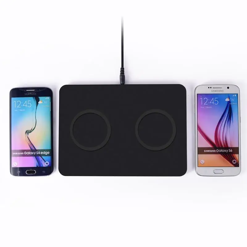QI Wireless Double Charger for Samsung Galaxy S6 Edge Plus S5 S4 S3 for iPhone 6 Plus 6S 5S 5C 5 4 LG G4 and Other QI Devices