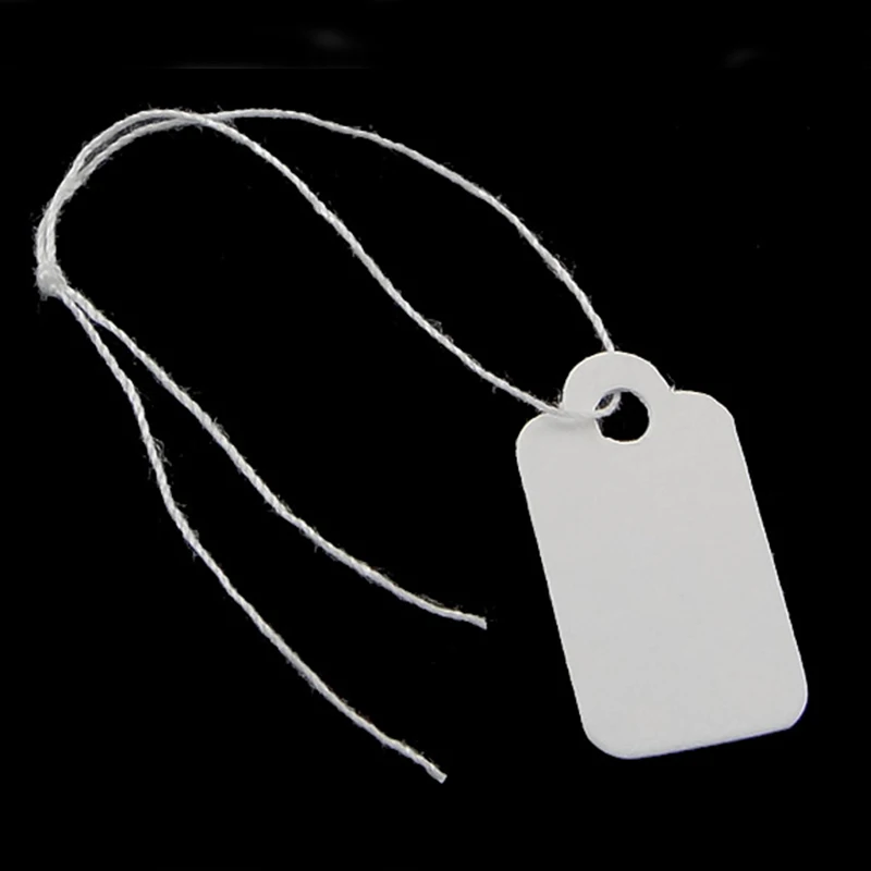500 pcs Jewelry Strung Pricing Price Tags with String Silver Merchandise Cloth Label FREE SHIPING Jewelry Packaging