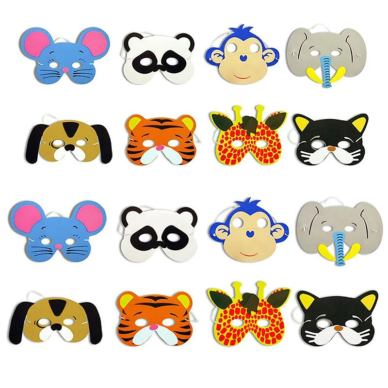 JX-LCLYL 10x Funny EVA Children Animal Masks Kid Birthday Party Woodland Farm Dress Prop