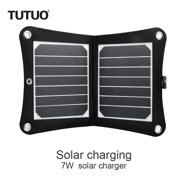 New 7W 5V Foldable Solar Panel Phone Charger Packs Travel Outdoor Power