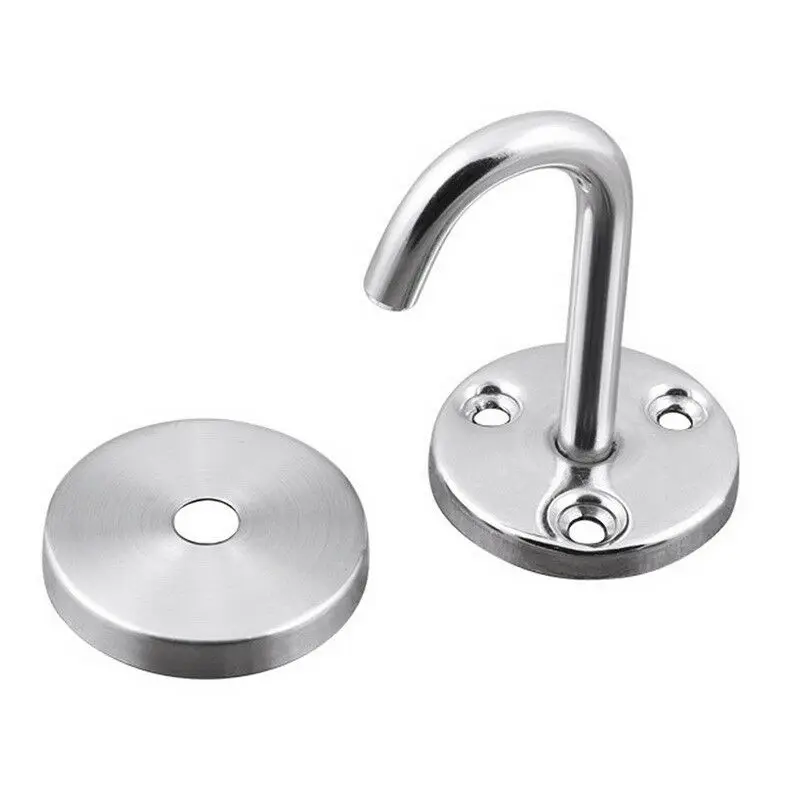 

4pcs Durable Stainless Steel Overhead Hooks Elephant Trunk Shaped Cabinet Floor Household Organization Hooks