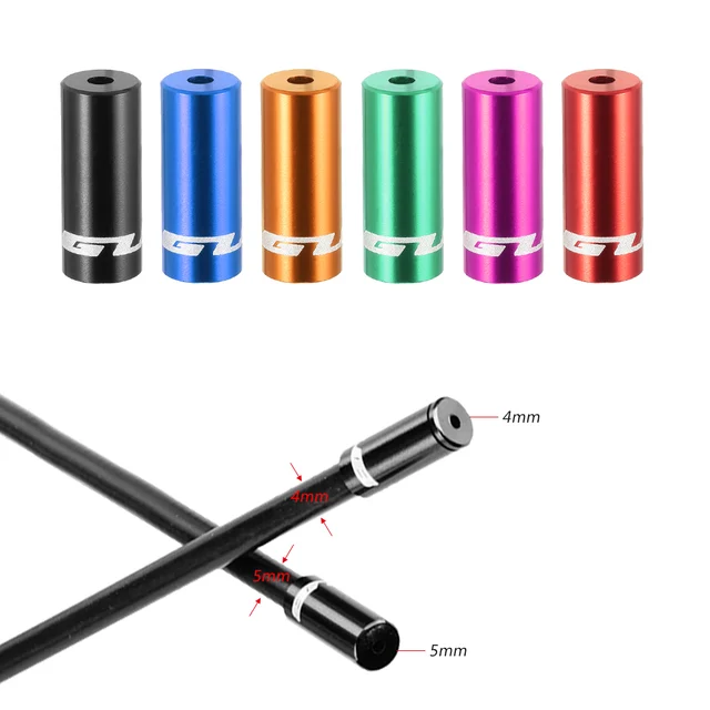 GUB 100pcs 4mm/5mm Aluminum Alloy Bike Derailleur Shift Cable End Caps
