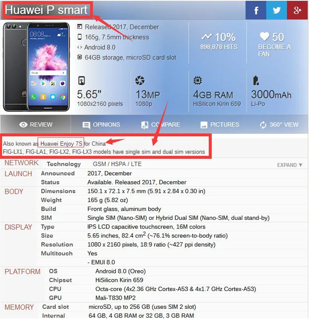 ЖК-дисплей huawei для huawei P Smart, 5,65 дюймов, сенсорный экран для huawei Enjoy 7 S, дигитайзер в сборе 2160*1080, рамка, Бесплатные инструменты