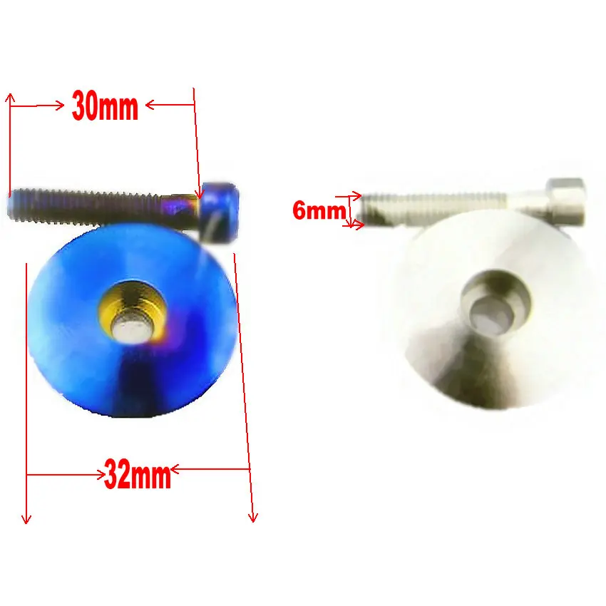2/6 шт. M6 набор крышек для миски Ti Болт титановый болт для конвертации велосипеда требуется сжигание синего цвета титановые винты Ti крепеж