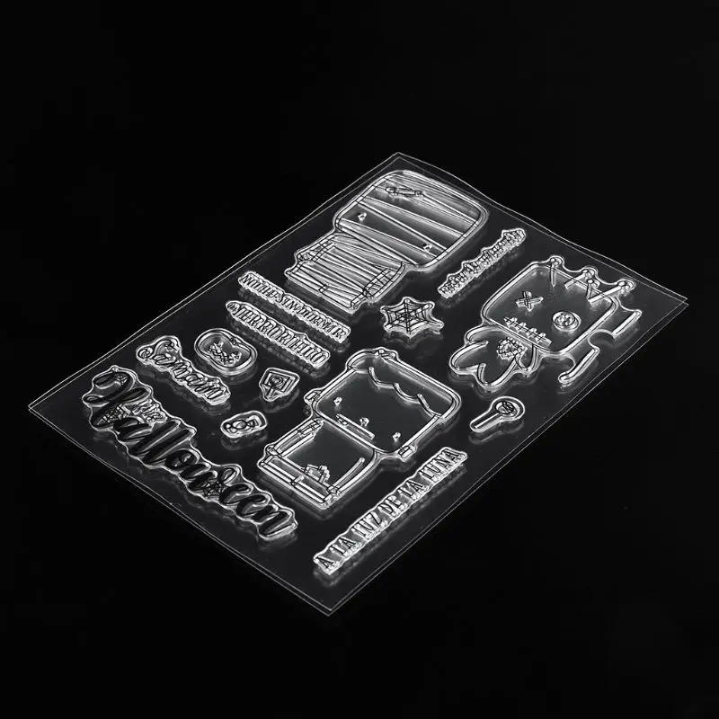 Прозрачные силиконовые штампы для скрапбукинга на Хэллоуин бумажные открытки