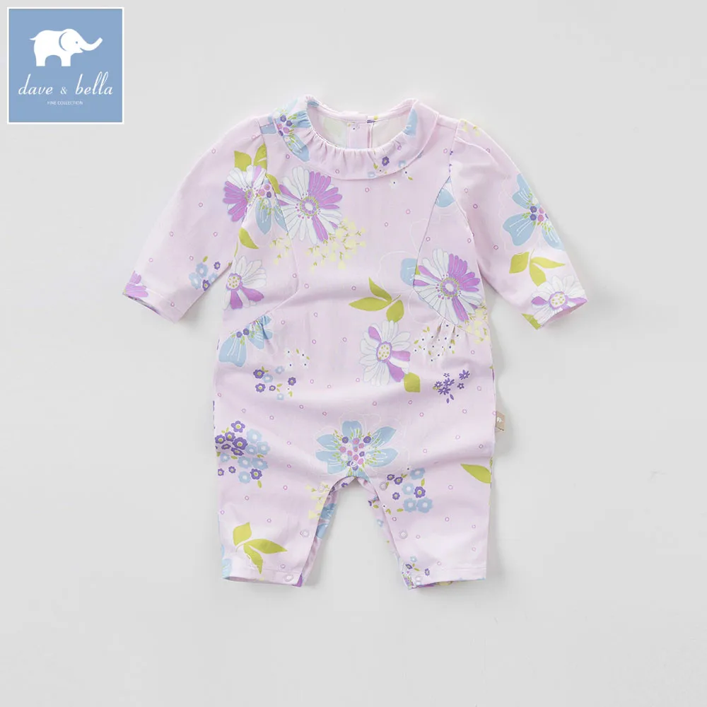 DB5851 dave bella autumn new born baby cotton romper infant clothes