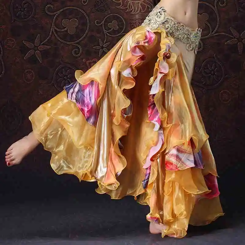 Falda de baile tribal para baile del vientre, falda con abertura lateral,  C16