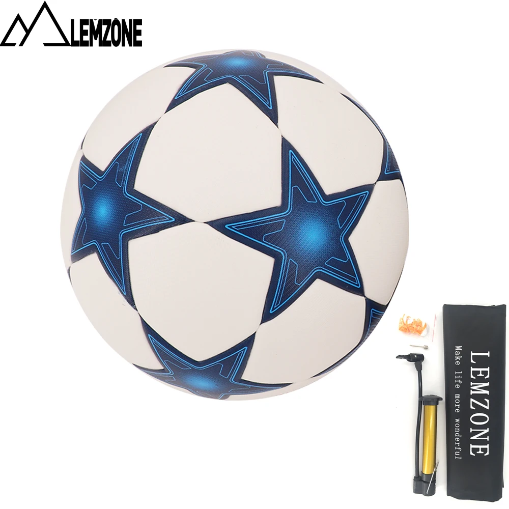 

2018 PU Star Football Ball Size 5 For Champions League football ball Training Soccer balloon voetbal futbol Free Pump Bag Net