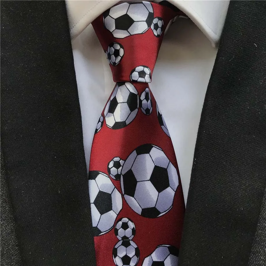 

9cm New Design Personality Tie Football Pattern Unique Necktie for Sports Party