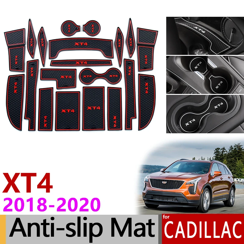 Нескользящие резиновые коврики ворота слот чашки коврик для Cadillac XT4 2018 2020 2019 внутренние аксессуары 18 шт./компл. автомобиля наклейки
