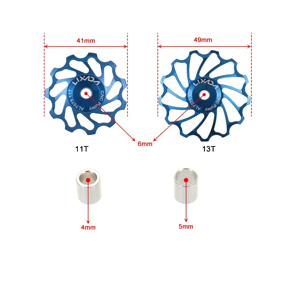 Lixada MTB дорожный велосипед керамический Натяжной ролик 7075 Алюминиевый сплав задний переключатель 11 T 13 T направляющий Велоспорт керамический s подшипник опорный ролик