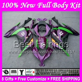 

Fairing+Injection For KAWASAKI Purple green NINJA 300R 300 EX300R B5 ZX300R EX300 Purple black 13 14 15 2013 2014 2015 +Decal