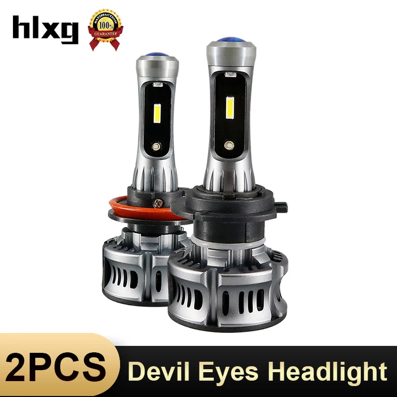HLXG H7 LED Devil Angel Eyes фара 9005 HB3 автомобильная лампа 9006 HB4 H11 H8 Mini 6500K 12V объектив