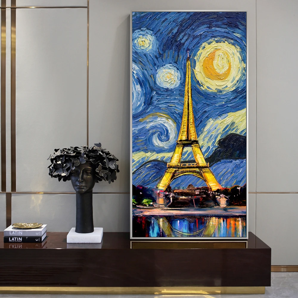 

Paris Tower Pop Art Canvas Prints Starry Night Canvas Paintings On The Wall Posters And Prints For Living Room Cuadros Decor