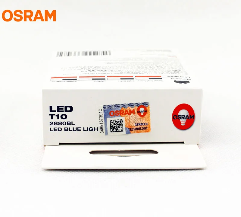 OSRAM T10 светодиодный 2880BL 12 в 1 Вт Синий W5W светодиодный riving Стандартный автоматический Боковой габаритный фонарь светильник сигнала поворота энергосберегающий для Lexus Pair