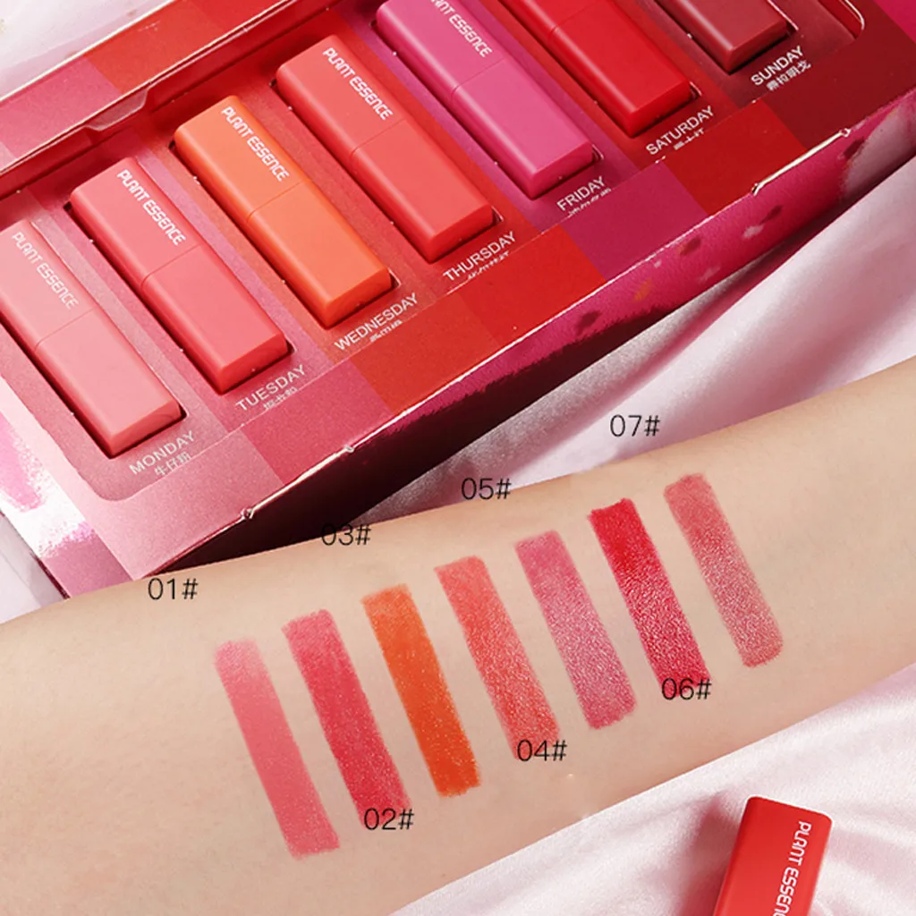 Стойкий водонепроницаемый матовый блеск для губ Губная помада beauty 7 шт./компл. жидкая помада легко носить стойкий блеск для губ водонепроницаемый Y625