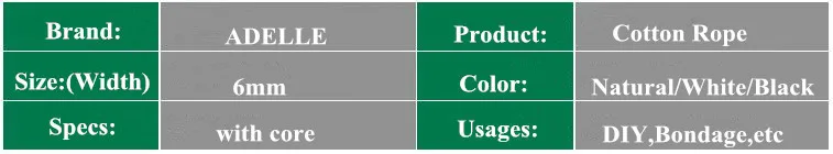Белый/черный/натуральный цвет 3/4/5/6 мм плетеный Канат из хлопка с сильное ядро хлопковый шнур для ручек шкив бондаж 90 м