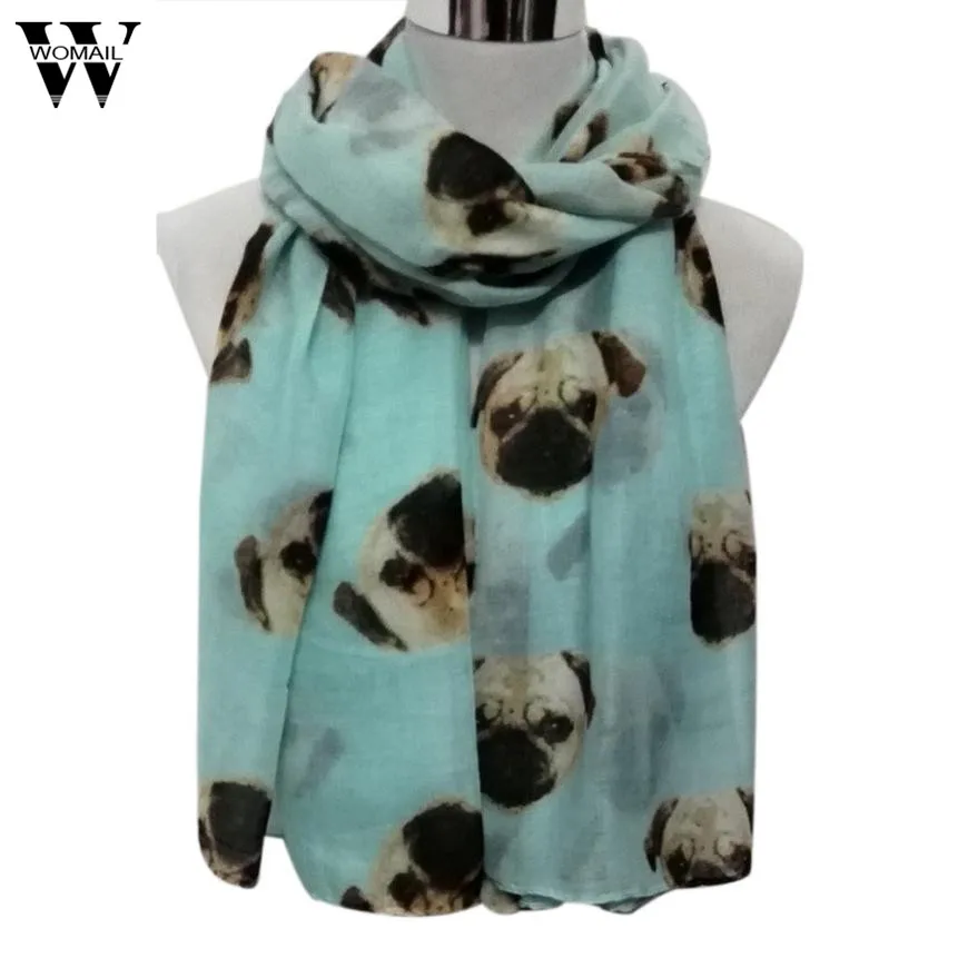 2017 new arrival winter scarfs dog print scarfs for ladies Cute Wraps