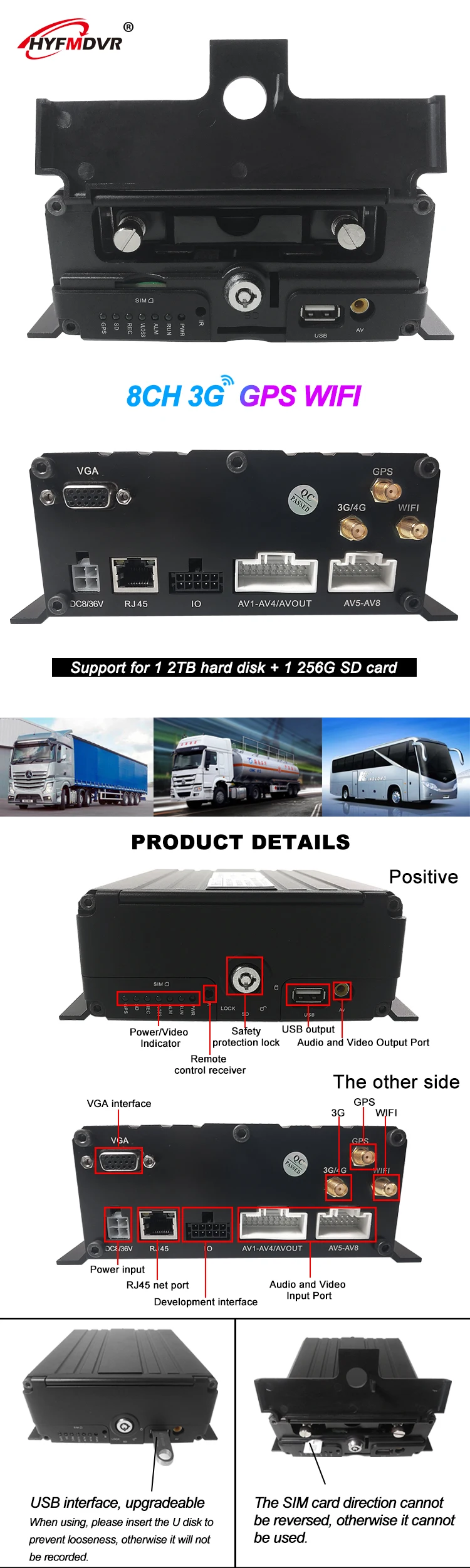 HYFMDVR жесткий диск+ SD карта дистанционного мониторинга ahd 1080p Мегапиксельная 3g gps WIFI мобильный видеорегистратор санитарный экскаватор для машинки/бетоновоз/автобуса