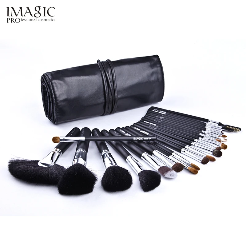 

IMAGIC 24Pcs/Set Black Makeup Brushes Set Make Up Professional Brush Tools kit Foundation Powder Eyeshadow Lip Brush Tool beauty