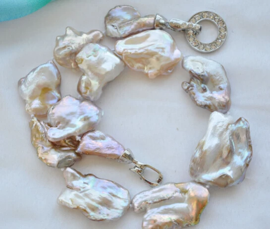 

0001931 HUGE lavender baroque keshi Reborn necklace