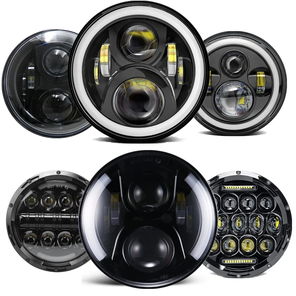 7 дюймовая светодиодная фара для мотоциклов Yamaha Jeep Wrangler JK TJ CJ Hummer H1 H2 Beetle