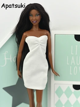 

White Fashion One Piece 1/6 Dress For Barbie Doll Evening Dresses Vestido Clothes For Barbie 1:6 BJD Doll Accessories