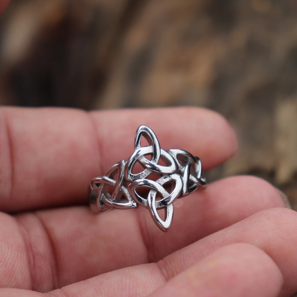 EYHIMD Triquetra кольцо из нержавеющей стали ирландские массивные кольца женские ирландские кельтские ювелирные изделия Подарок на годовщину