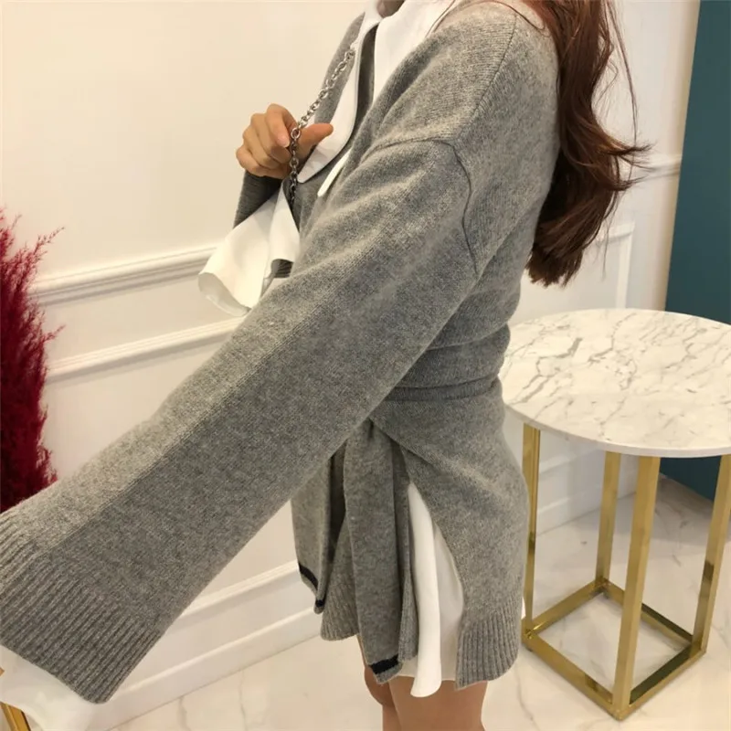 HziriP осенне-зимний высококачественный Женский милый вязаный модный удобный свитер пуловер с длинными рукавами однотонные женские топы